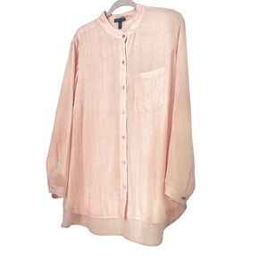 Eileen Fisher Peach Silk Cotton Blouse